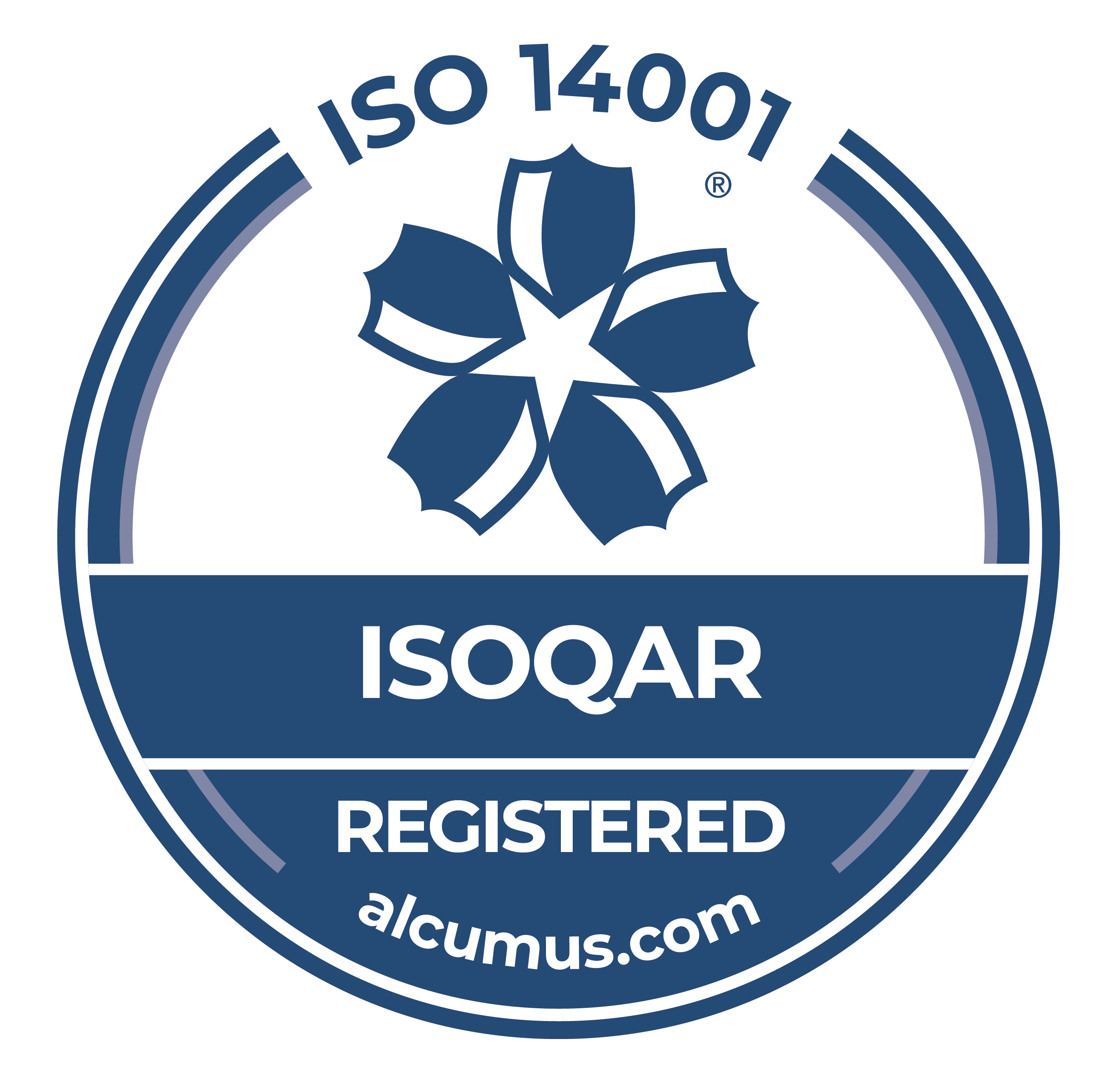 Alcumus ISOQAR 14001 registered