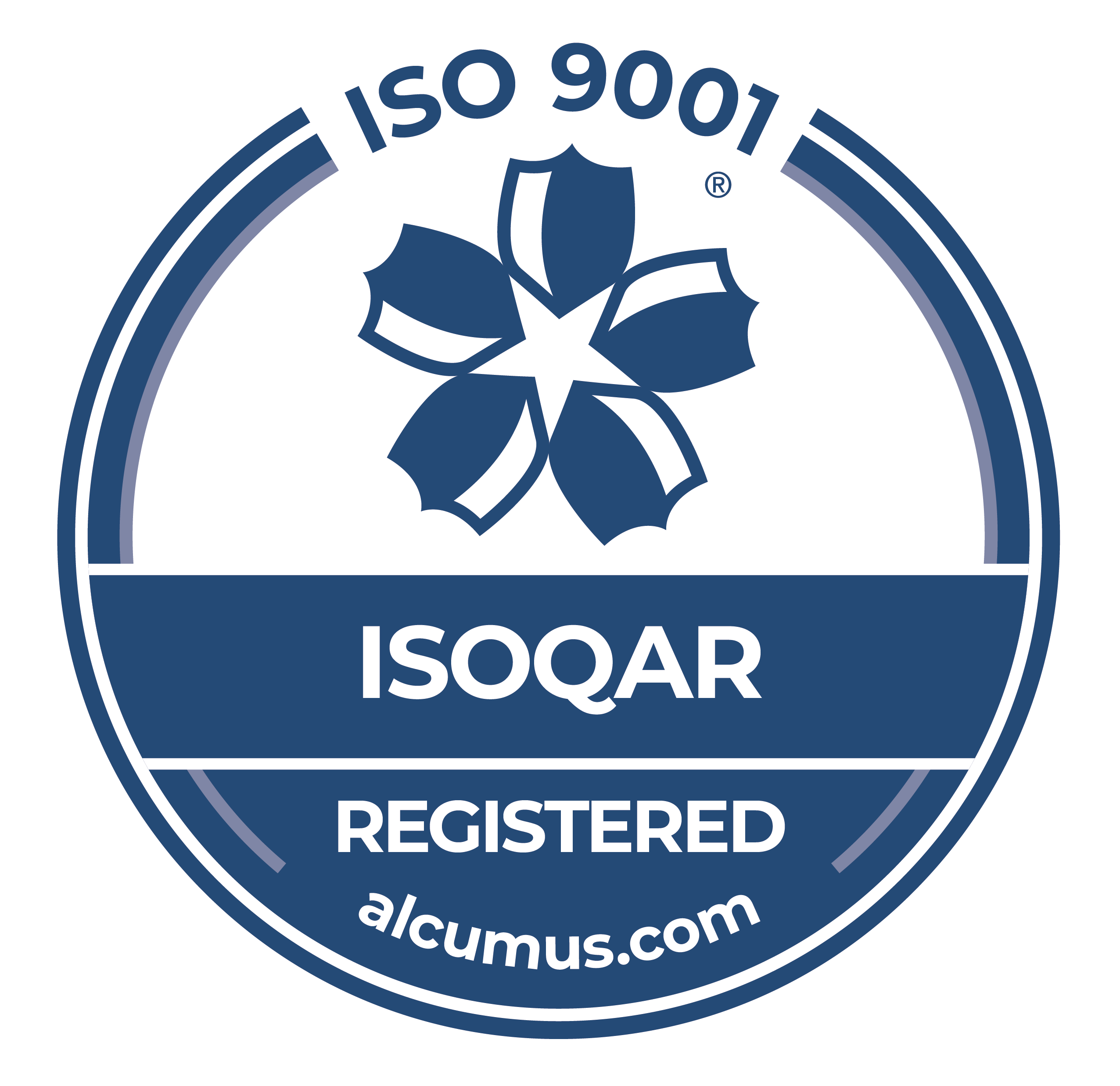 Alcumus ISOQAR 9001 registered